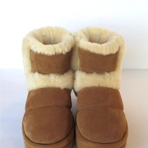 UGG Brown and Cream Sheepskin Boots